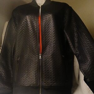 INC International Concepts Black Textured Jacket